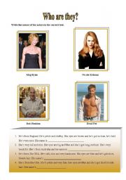 English worksheet: who are they?