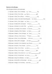 English Worksheet: Fill in the gaps