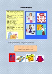 English worksheet: going shopping