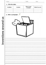 English Worksheet: Inventions_guided_writing