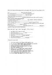 English worksheet: present perfect