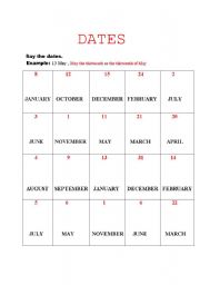 English worksheet: DATES