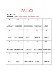 English Worksheet: DATES