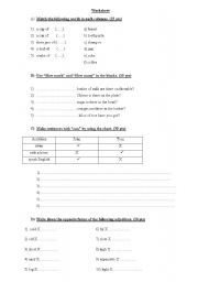 English worksheet: Quantifiers and Adjectives