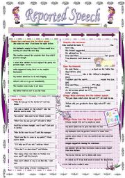 English Worksheet: Reported  Speech