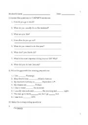 English worksheet: Review