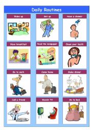 English Worksheet: Daily routines