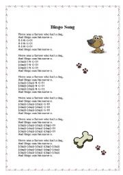 English Worksheet: Bingo Song