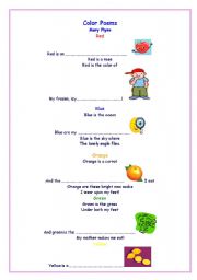 English Worksheet: Color Poems