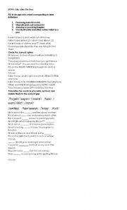 English Worksheet: Song: The Fear (Lilly Allen)