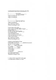 English Worksheet: Song 