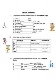 English Worksheet: Simple Present and Simple Past
