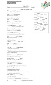 English Worksheet: song for present continuous
