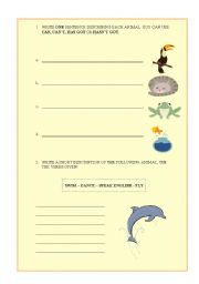 English worksheet: Describing animals (have got / has got)