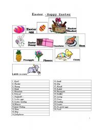 English Worksheet: EASTER vocabulary