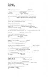 English Worksheet: Im Yours - Jason  Mraz