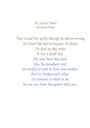 English Worksheet: An Easter Poem