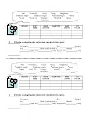 English Worksheet: Physical description