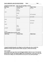 English Worksheet: Tenses