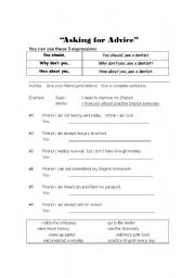 English Worksheet: Giving Advice