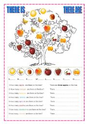 English Worksheet: there is- there are