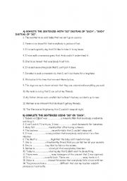 English Worksheet: so-such that