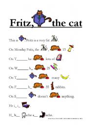 English Worksheet: Fritz, the cat