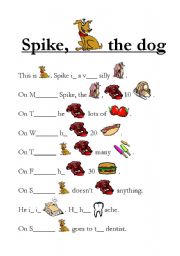 English Worksheet: Spike, the dog