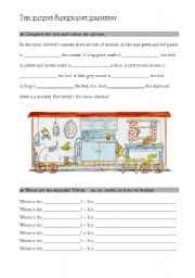 English Worksheet: The circus directors caravan