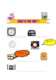 English worksheet: What time is it?