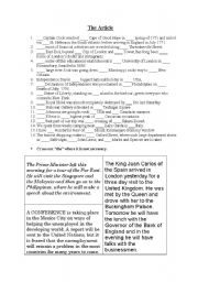 English Worksheet: articles with proper and geographical names