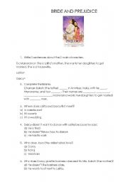 English Worksheet: bride and prejudice