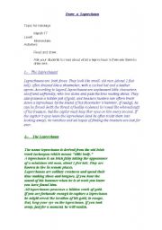 English Worksheet: DRAW A LEPRECHAUN