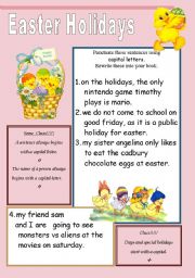 Easter Holidays- Punctuating Capital Letters