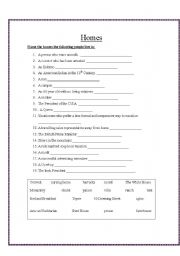 English worksheet: Homes