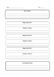 English Worksheet: Paragraph Graphic Organizer