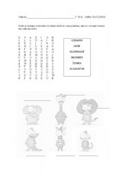 English worksheet: Animals