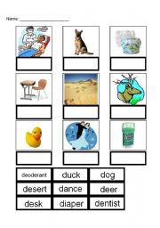 English Worksheet: Word Match D