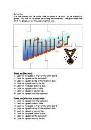 English worksheet: prepositions of place