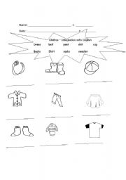 English Worksheet: Clothes