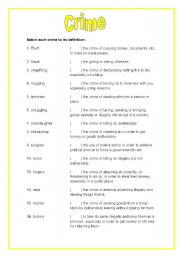 English Worksheet: Different crimes