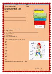 English worksheet: Parts of the body