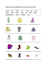 English Worksheet: Clothes