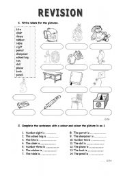 English Worksheet: Revision Worksheet