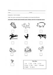 English Worksheet: farm animals review