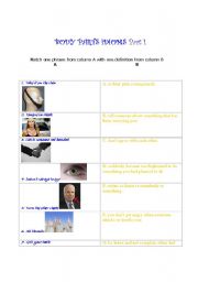 English Worksheet: BODY PARTS IDIOMS 1