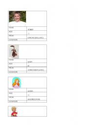 English worksheet: identity cards