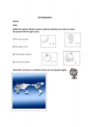 English Worksheet: Diagnostic test