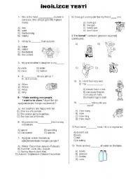 English Worksheet: 6th grade SBS test for Turkish students