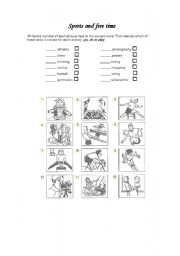 English Worksheet: sports and free time